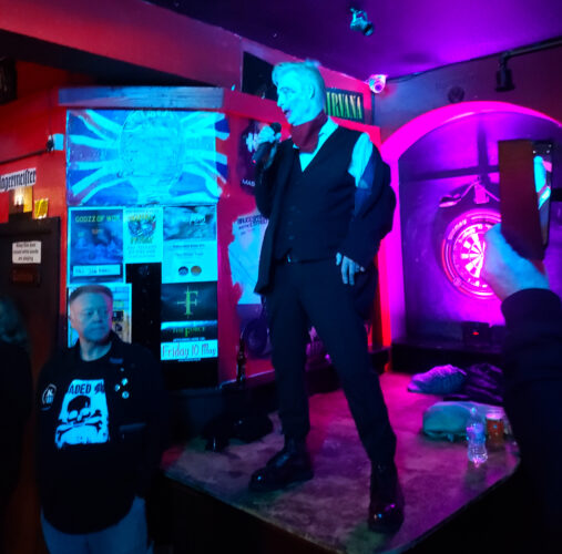 John Allen of Urban Commandos on the Three Tuns pool table.