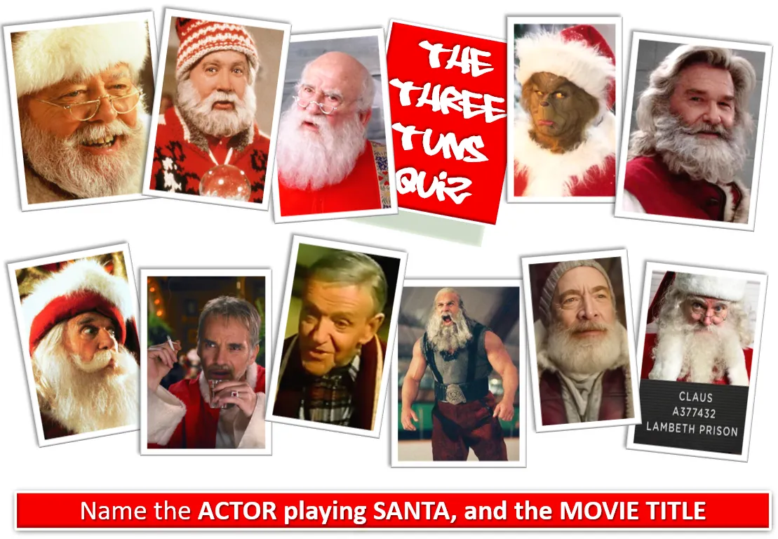 The picture round for the Three Tuns Christmas Quiz